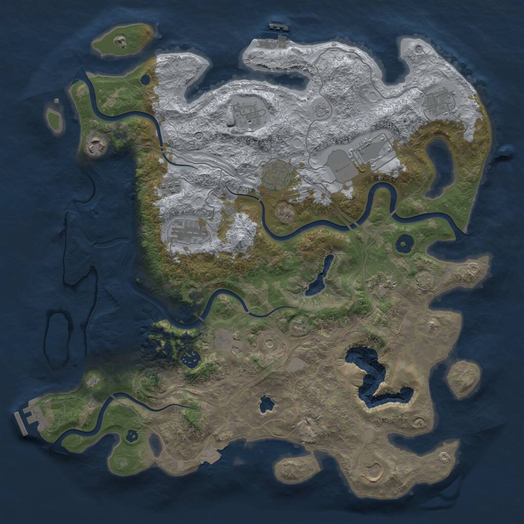 Rust Map: Procedural Map, Size: 4250, Seed: 539473887, 17 Monuments
