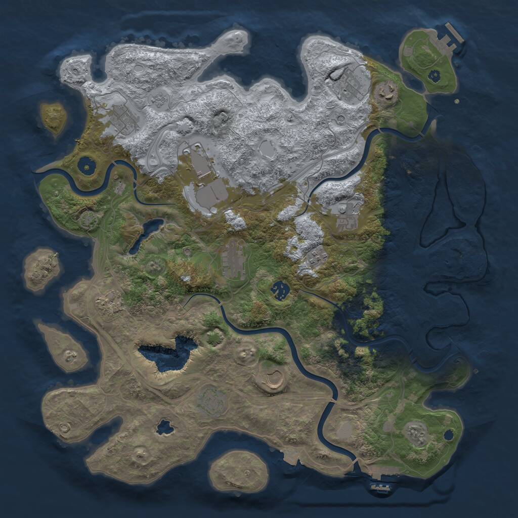 Rust Map: Procedural Map, Size: 4250, Seed: 252600507, 17 Monuments