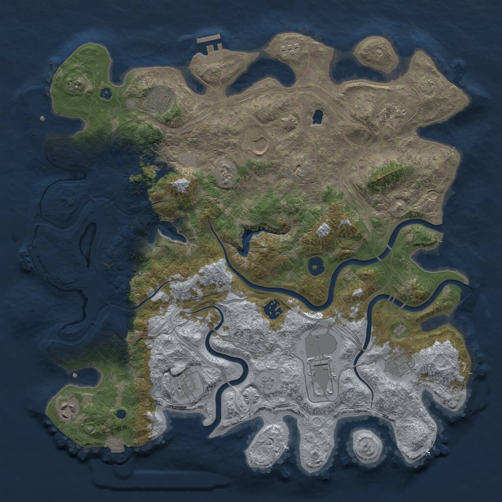 Rust Map: Procedural Map, Size: 4250, Seed: 943407244, 15 Monuments