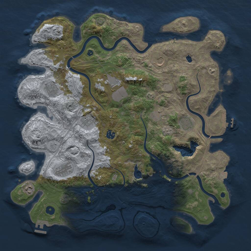 Rust Map: Procedural Map, Size: 4250, Seed: 1789811139, 16 Monuments