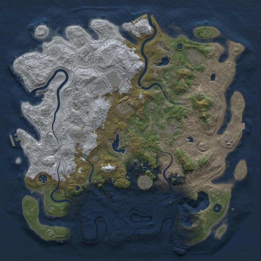 Rust Map: Procedural Map, Size: 4500, Seed: 1487670837, 16 Monuments