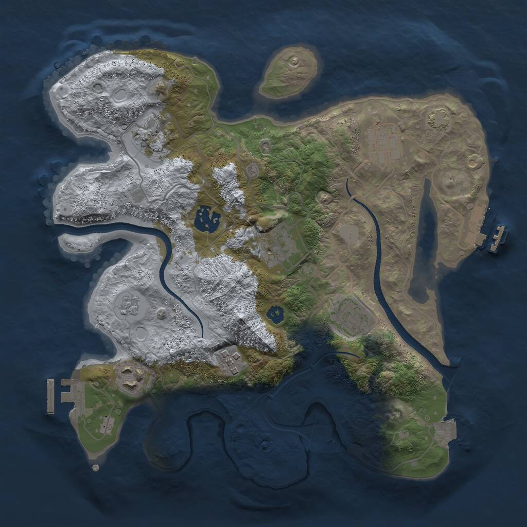 Rust Map: Procedural Map, Size: 3000, Seed: 1260082, 12 Monuments