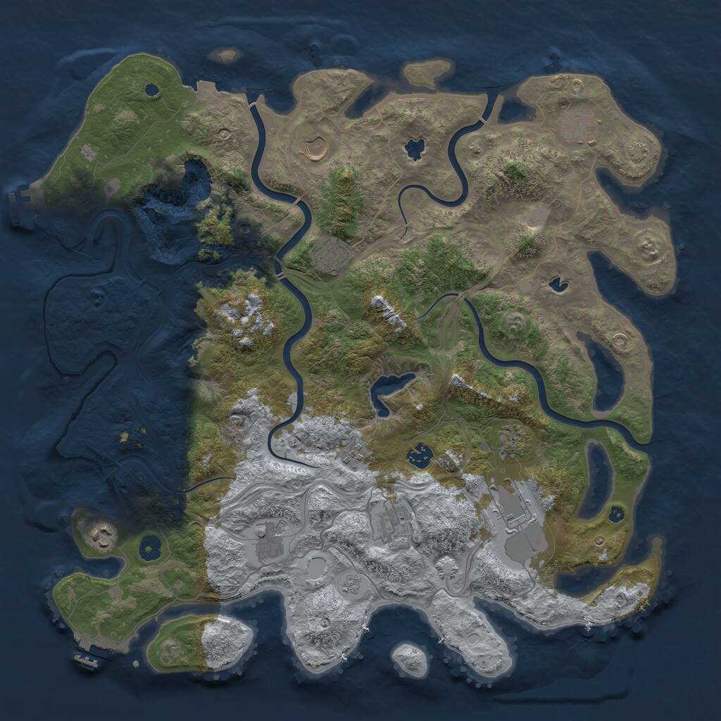Rust Map: Procedural Map, Size: 4500, Seed: 37895726, 16 Monuments