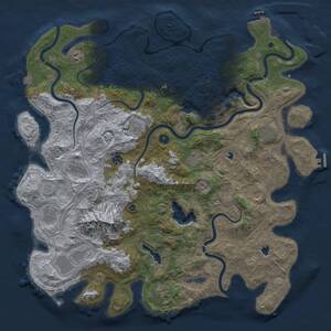 Thumbnail Rust Map: Procedural Map, Size: 5000, Seed: 678512, 17 Monuments