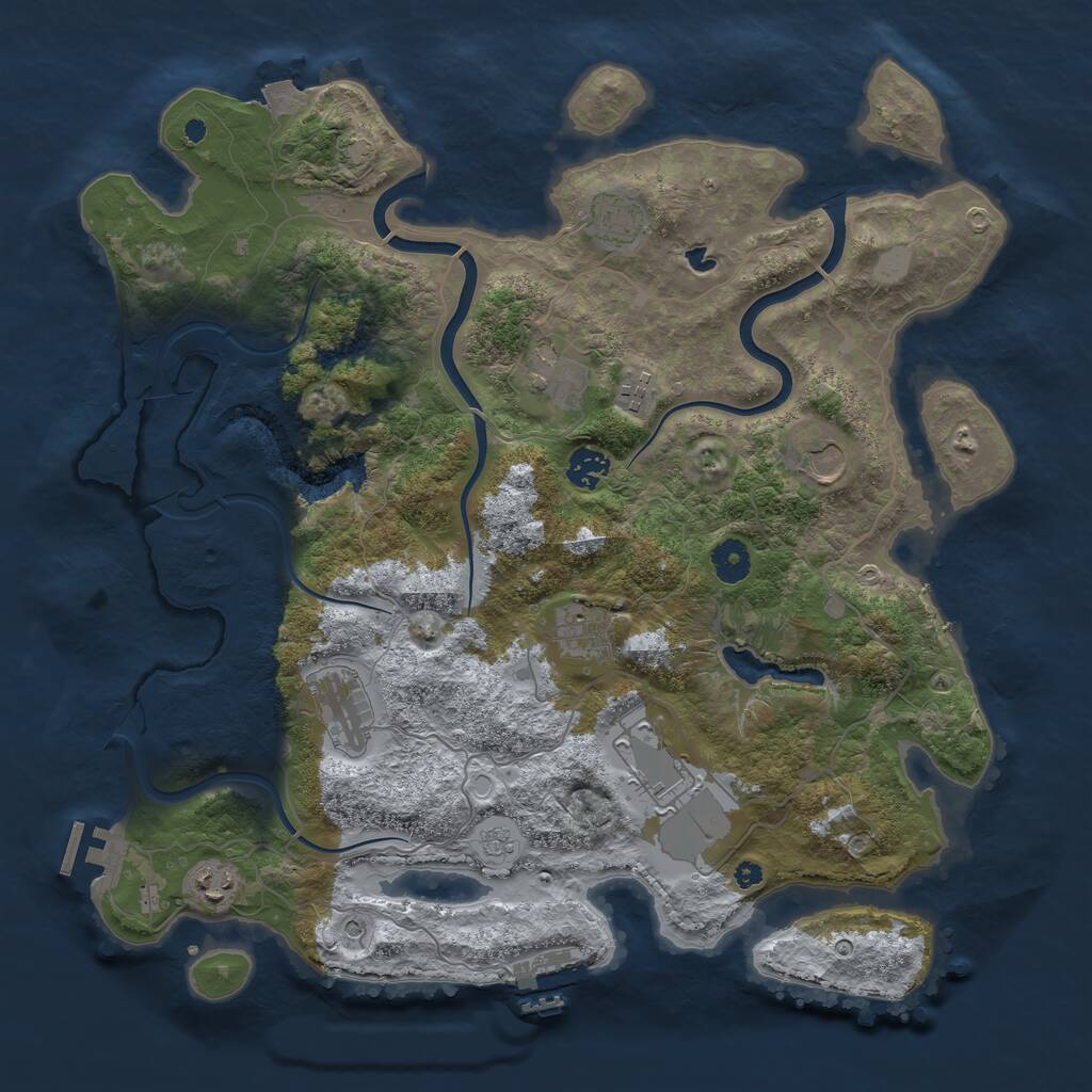 Rust Map: Procedural Map, Size: 4000, Seed: 270156497, 15 Monuments