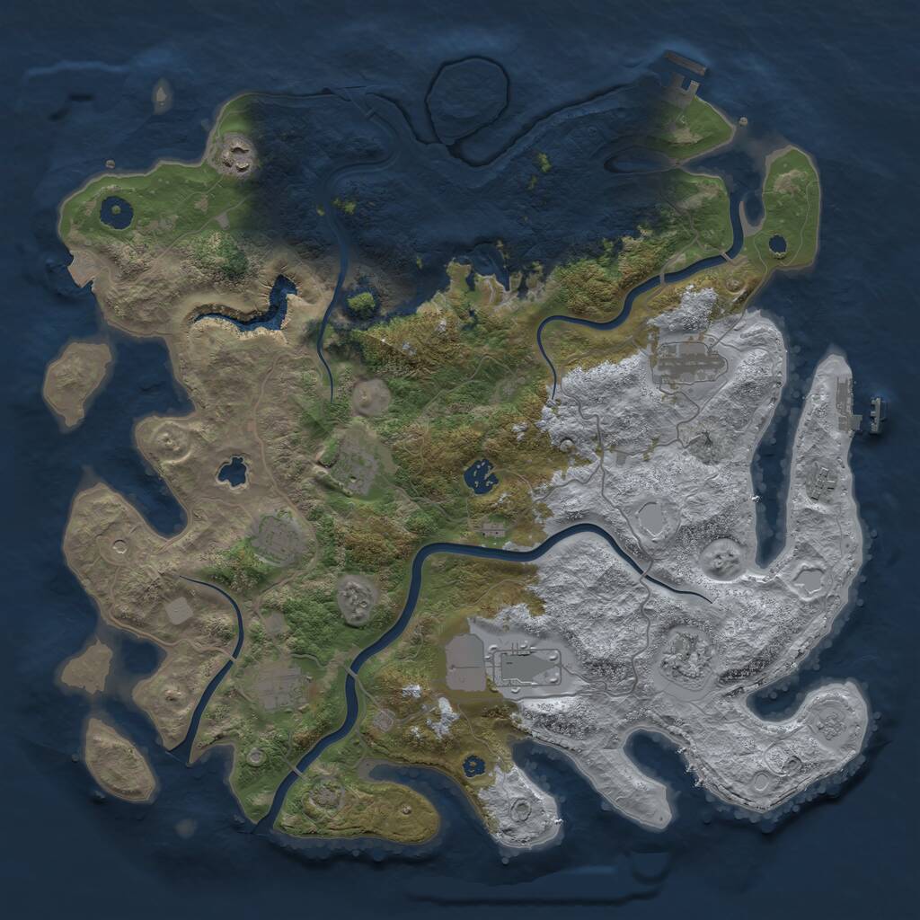 Rust Map: Procedural Map, Size: 4200, Seed: 500500, 15 Monuments