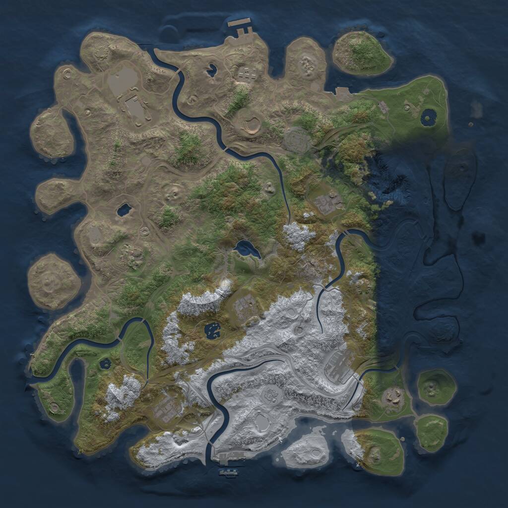 Rust Map: Procedural Map, Size: 4500, Seed: 890649100, 17 Monuments
