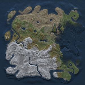 Thumbnail Rust Map: Procedural Map, Size: 4500, Seed: 613528101, 17 Monuments
