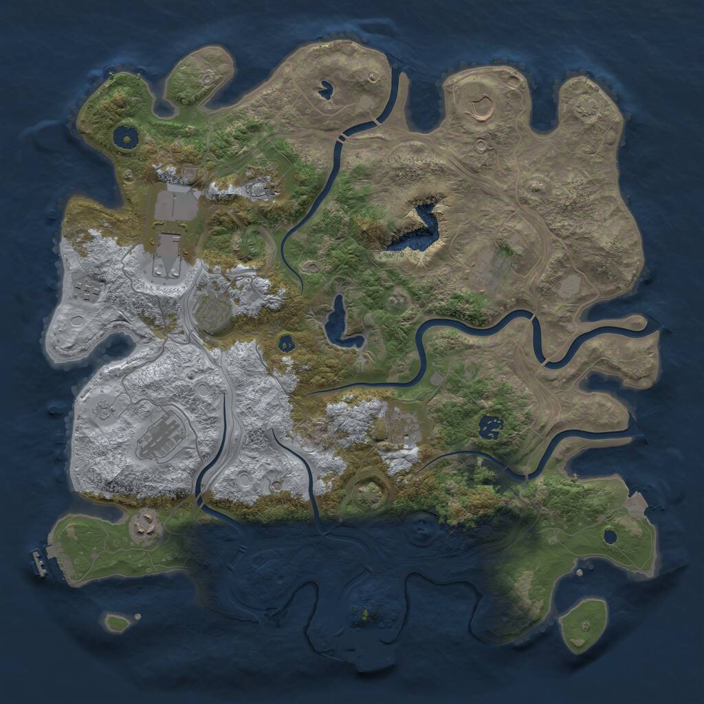 Rust Map: Procedural Map, Size: 4250, Seed: 1139267482, 16 Monuments