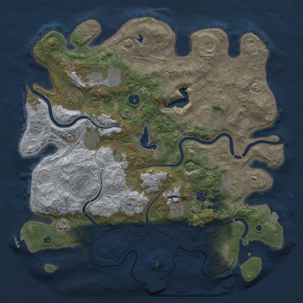 Rust Map: Procedural Map, Size: 4250, Seed: 1139267482, 17 Monuments