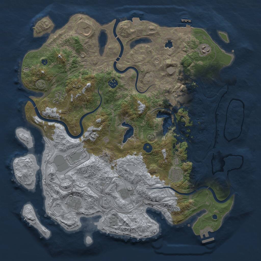 Rust Map: Procedural Map, Size: 4250, Seed: 244867079, 16 Monuments