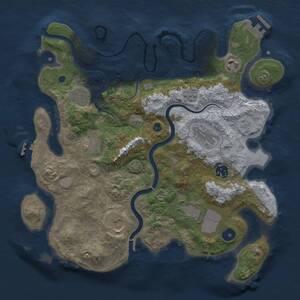 Thumbnail Rust Map: Procedural Map, Size: 3500, Seed: 846267372, 14 Monuments