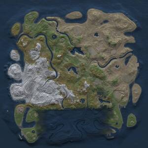 Thumbnail Rust Map: Procedural Map, Size: 4600, Seed: 275126102, 17 Monuments