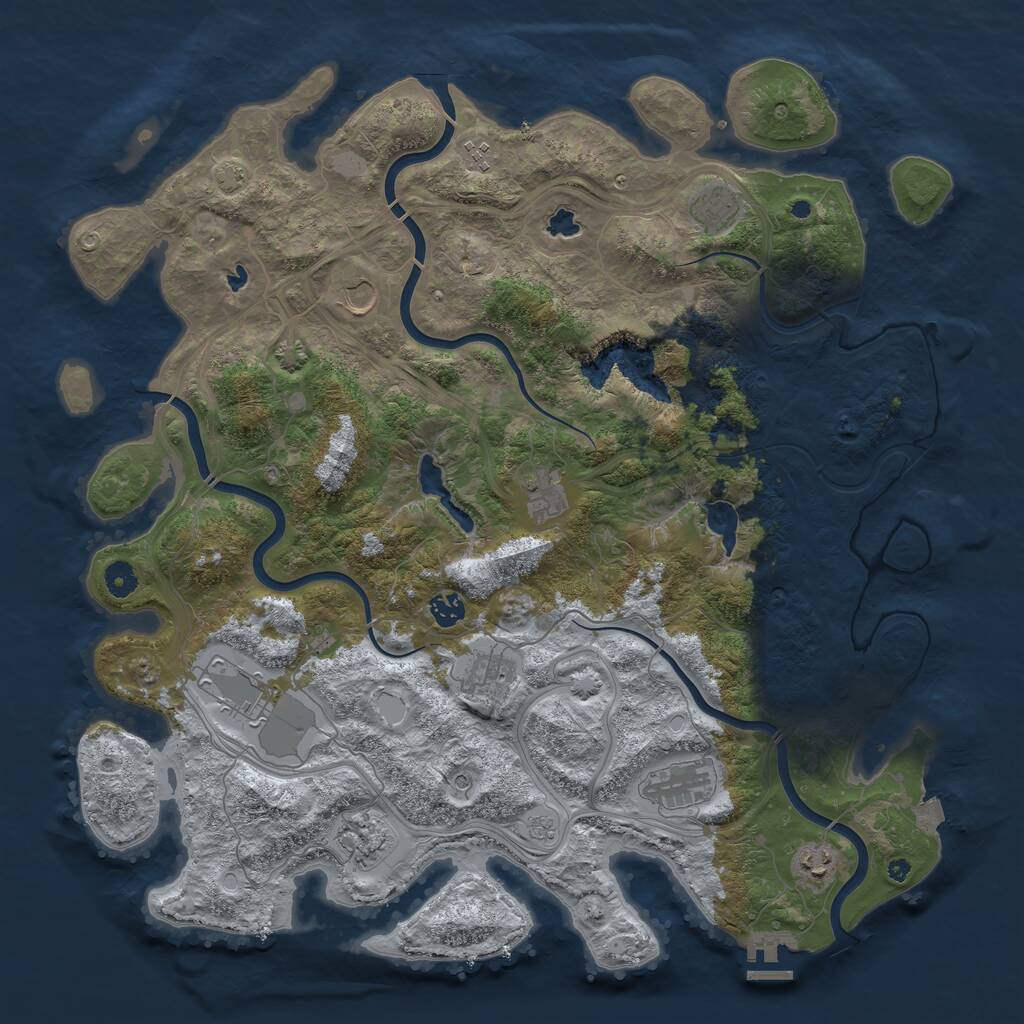 Rust Map: Procedural Map, Size: 4500, Seed: 18085, 15 Monuments