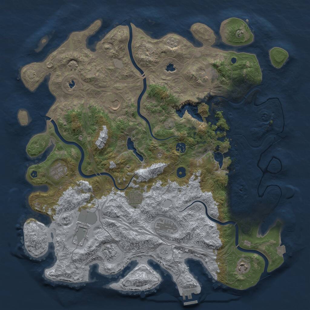 Rust Map: Procedural Map, Size: 4500, Seed: 18085, 15 Monuments