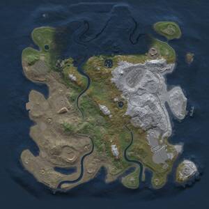 Thumbnail Rust Map: Procedural Map, Size: 3500, Seed: 46373496, 14 Monuments