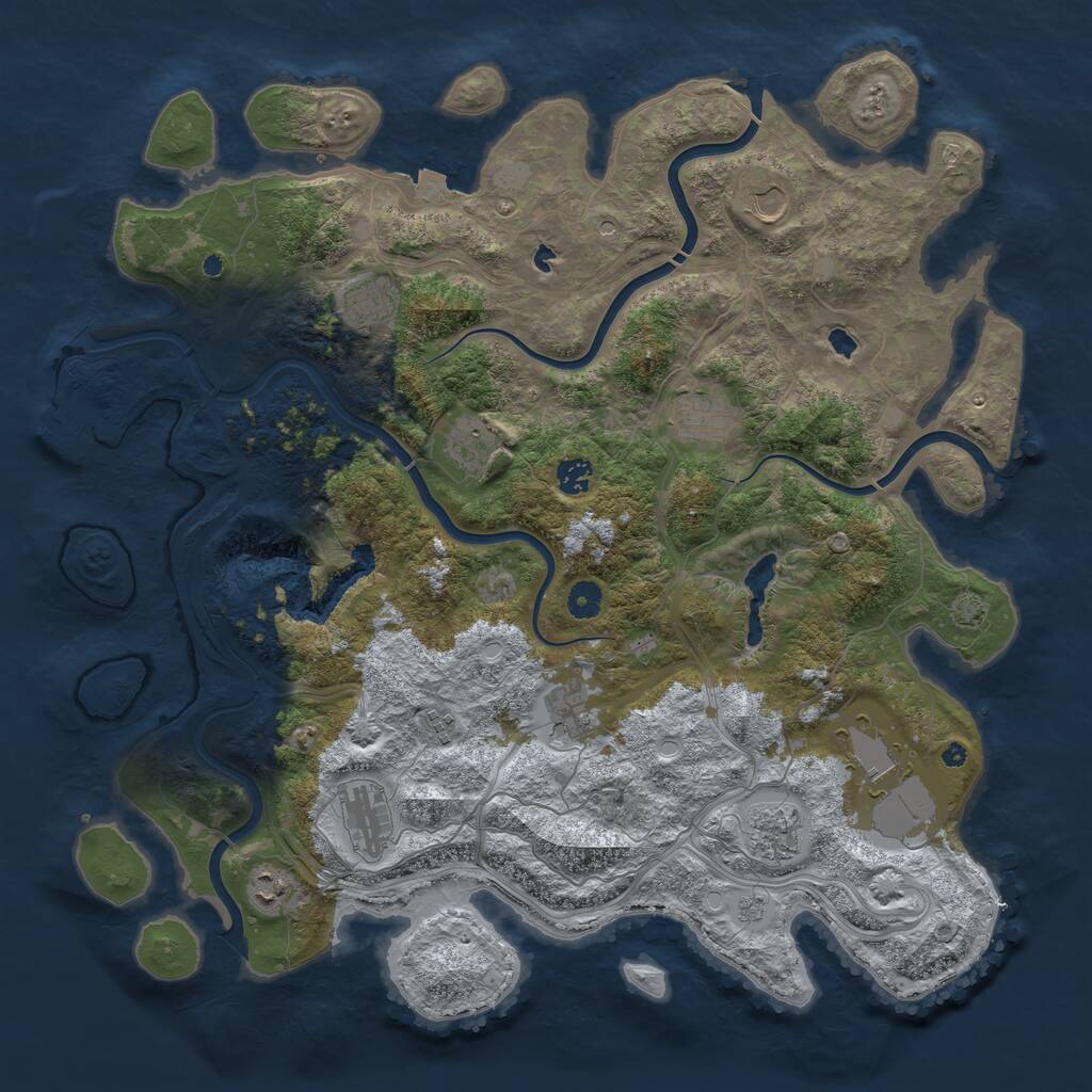 Rust Map: Procedural Map, Size: 4500, Seed: 1734855050, 16 Monuments