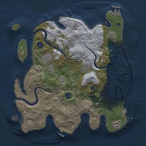 Thumbnail Rust Map: Procedural Map, Size: 3500, Seed: 1709705927, 13 Monuments