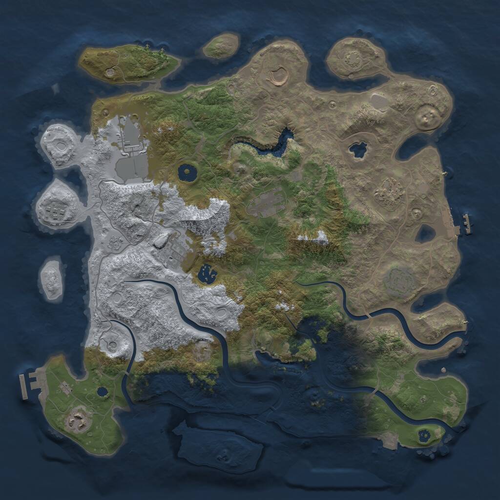 Rust Map: Procedural Map, Size: 4000, Seed: 178703390, 15 Monuments