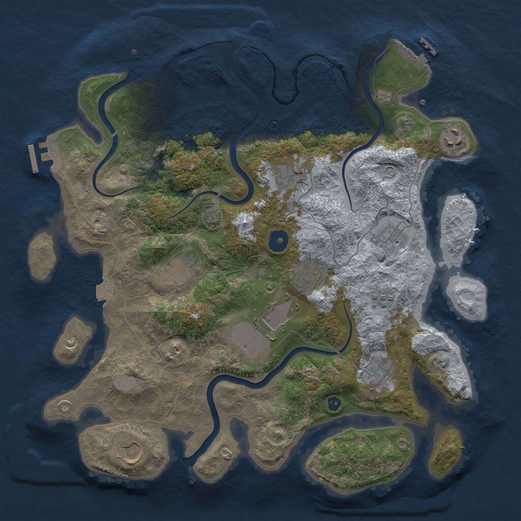 Rust Map: Procedural Map, Size: 3700, Seed: 787480457, 14 Monuments