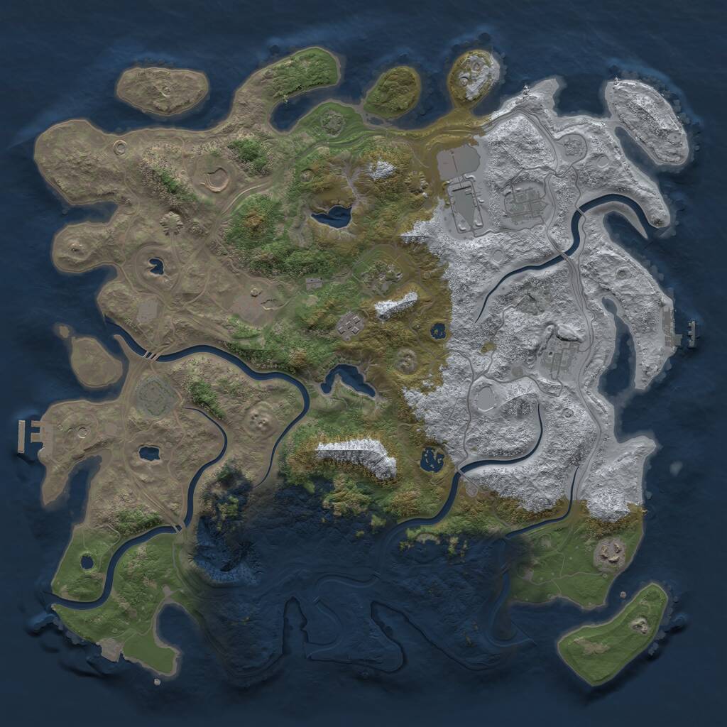 Rust Map: Procedural Map, Size: 4500, Seed: 37637500, 16 Monuments