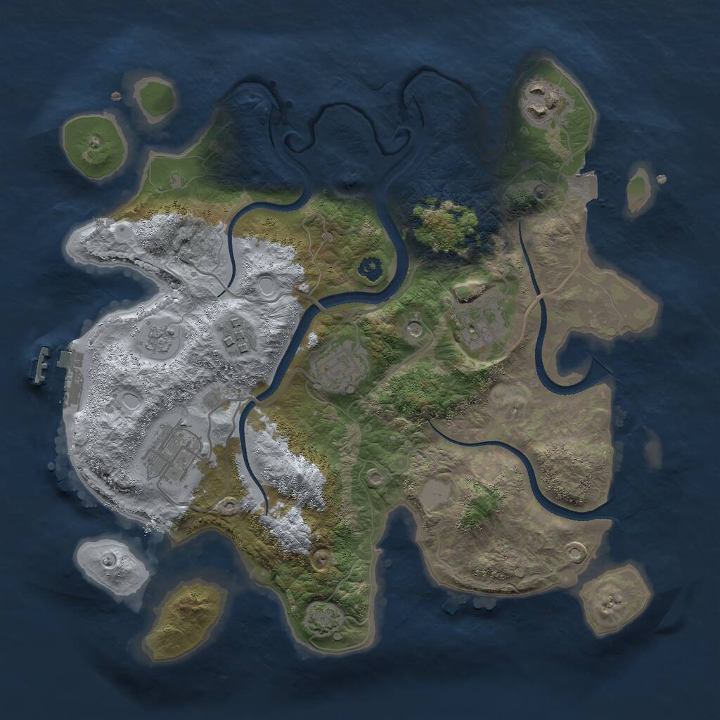 Rust Map: Procedural Map, Size: 3000, Seed: 797073050, 10 Monuments