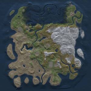 Thumbnail Rust Map: Procedural Map, Size: 4500, Seed: 143158427, 16 Monuments