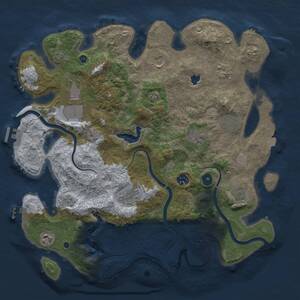Thumbnail Rust Map: Procedural Map, Size: 4000, Seed: 1234897669, 16 Monuments
