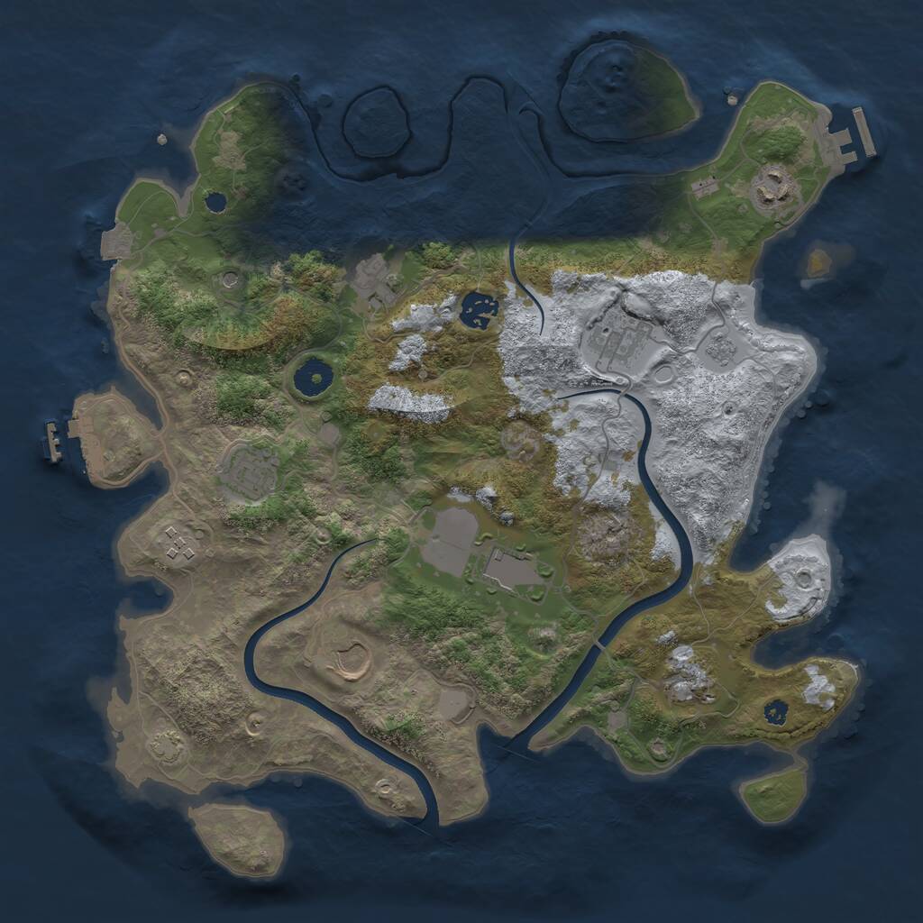 Rust Map: Procedural Map, Size: 3700, Seed: 478989956, 15 Monuments