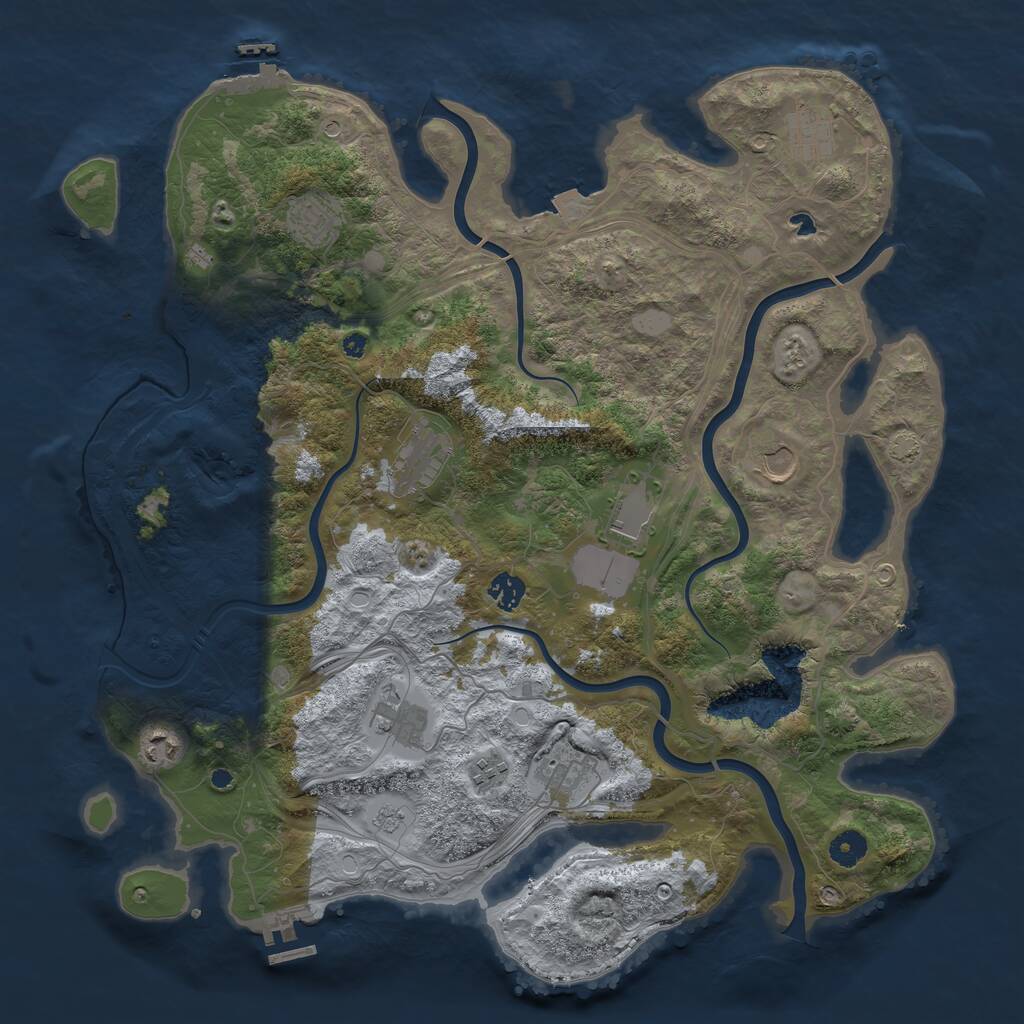 Rust Map: Procedural Map, Size: 4250, Seed: 570001067, 16 Monuments