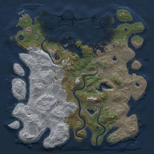 Thumbnail Rust Map: Procedural Map, Size: 4500, Seed: 58888888, 15 Monuments