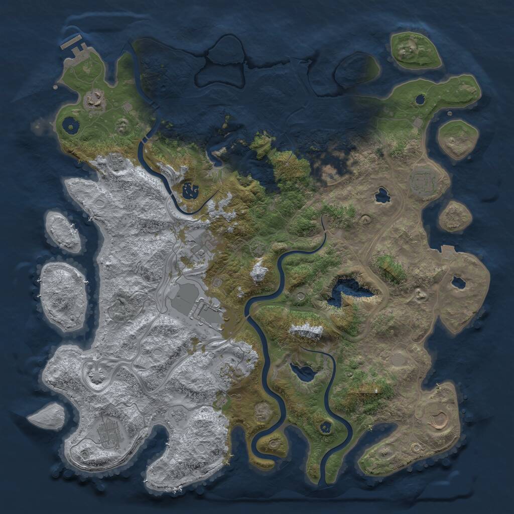 Rust Map: Procedural Map, Size: 4500, Seed: 58888888, 15 Monuments