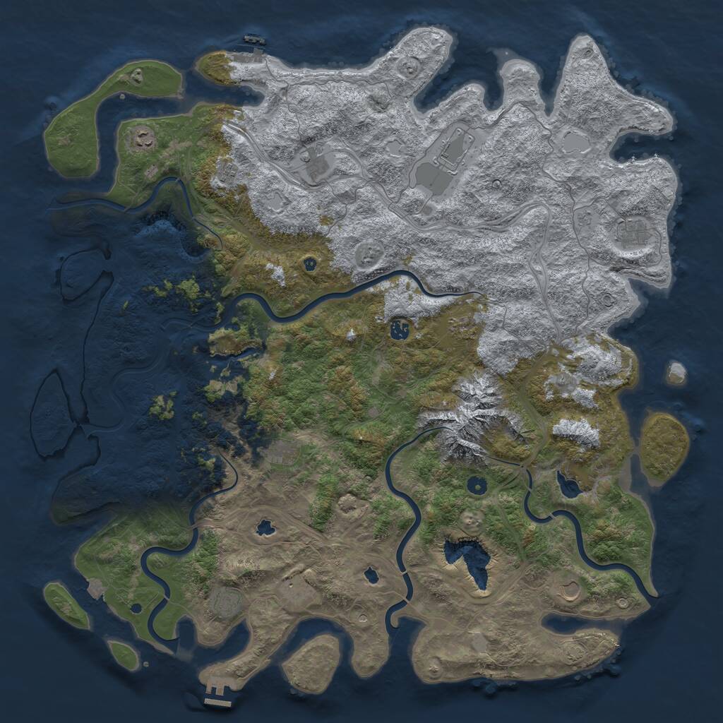Rust Map: Procedural Map, Size: 5500, Seed: 1767590041, 17 Monuments