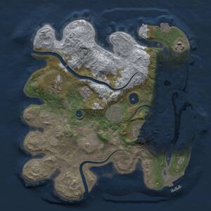 Thumbnail Rust Map: Procedural Map, Size: 3000, Seed: 144690943, 12 Monuments