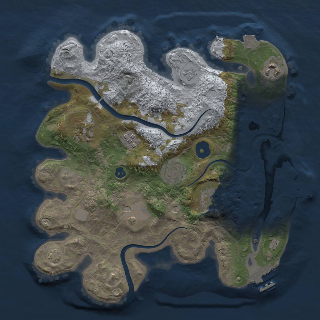 Rust Map: Procedural Map, Size: 3000, Seed: 144690943, 12 Monuments