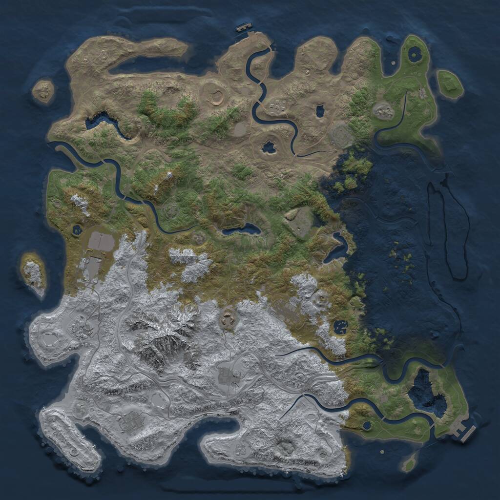 Rust Map: Procedural Map, Size: 5060, Seed: 2147483647, 17 Monuments