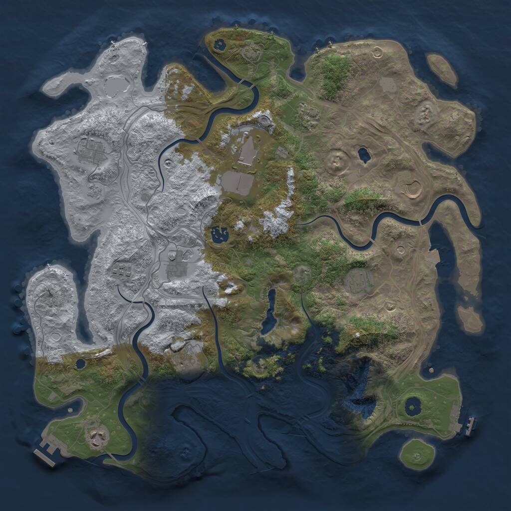 Rust Map: Procedural Map, Size: 4250, Seed: 94751852, 16 Monuments
