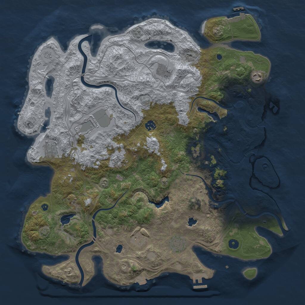 Rust Map: Procedural Map, Size: 4500, Seed: 1615481260, 16 Monuments