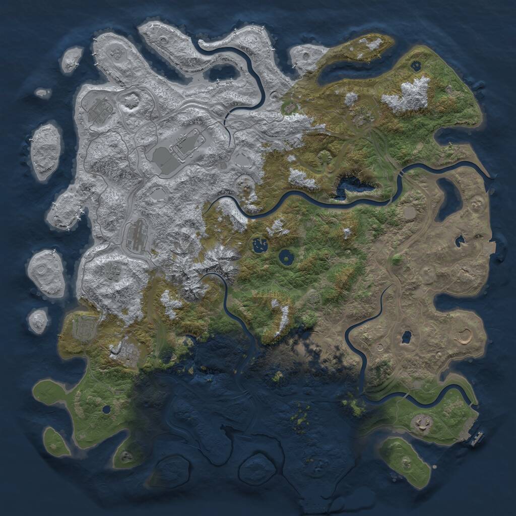 Rust Map: Procedural Map, Size: 5000, Seed: 18709, 17 Monuments