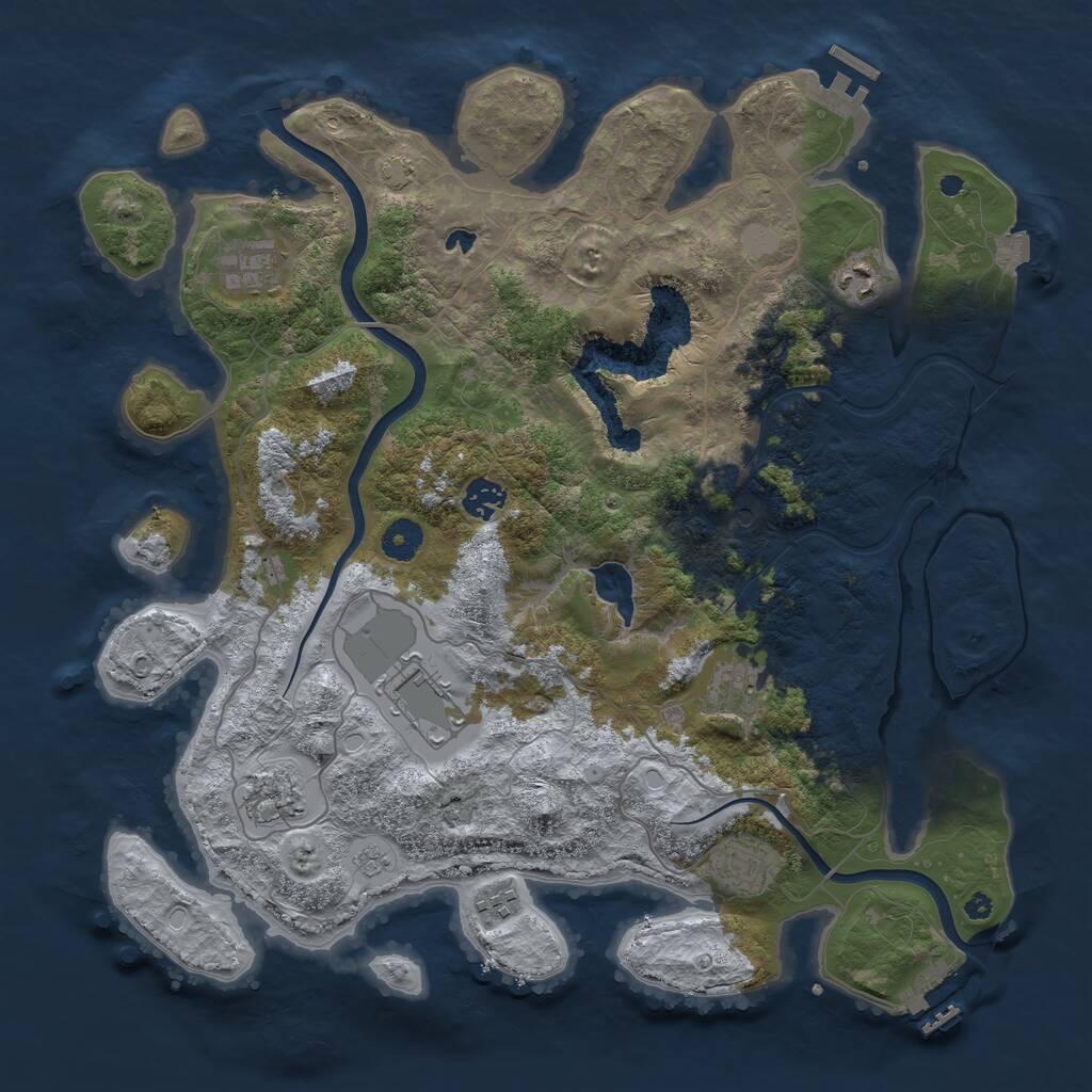 Rust Map: Procedural Map, Size: 4000, Seed: 1659028977, 14 Monuments