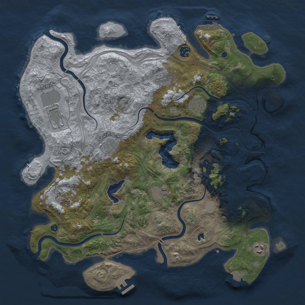 Rust Map: Procedural Map, Size: 4250, Seed: 396770632, 16 Monuments