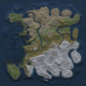 Thumbnail Rust Map: Procedural Map, Size: 3750, Seed: 1568424489, 15 Monuments