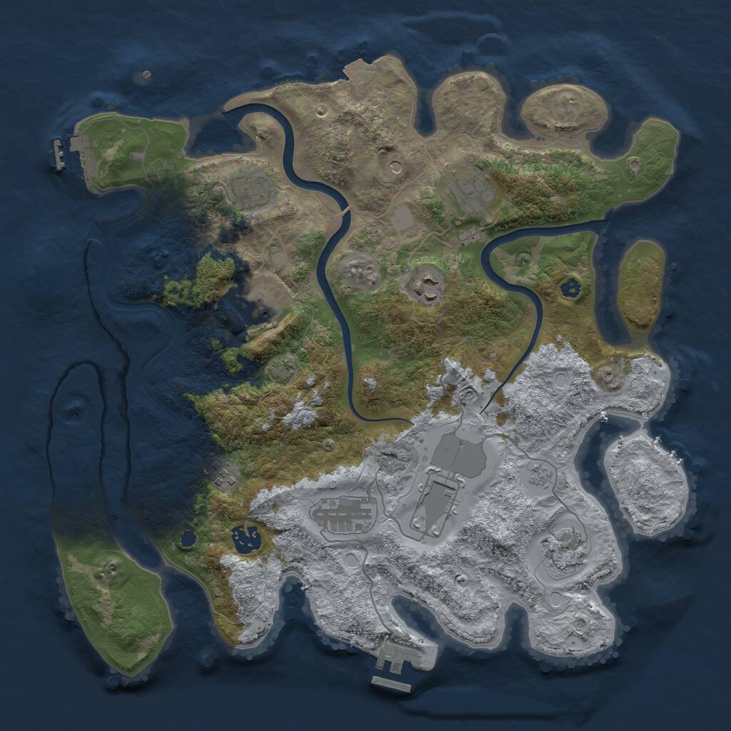 Rust Map: Procedural Map, Size: 3750, Seed: 1568424489, 15 Monuments