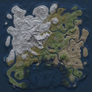 Thumbnail Rust Map: Procedural Map, Size: 5000, Seed: 174881209, 16 Monuments