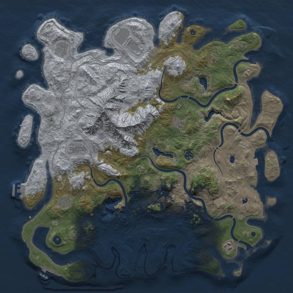 Rust Map: Procedural Map, Size: 5000, Seed: 174881209, 16 Monuments