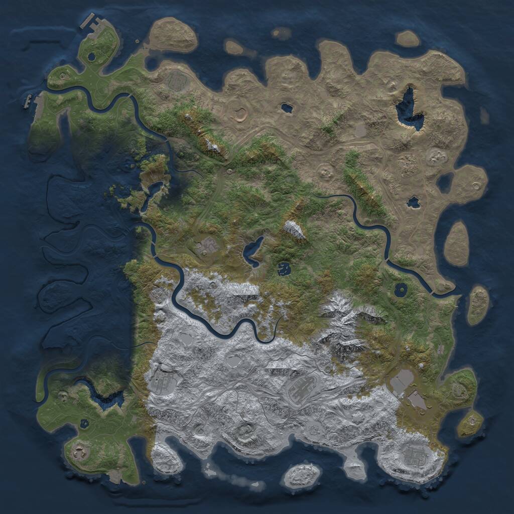 Rust Map: Procedural Map, Size: 5500, Seed: 1311610273, 17 Monuments