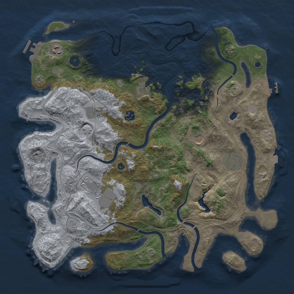 Rust Map: Procedural Map, Size: 4250, Seed: 300764795, 14 Monuments