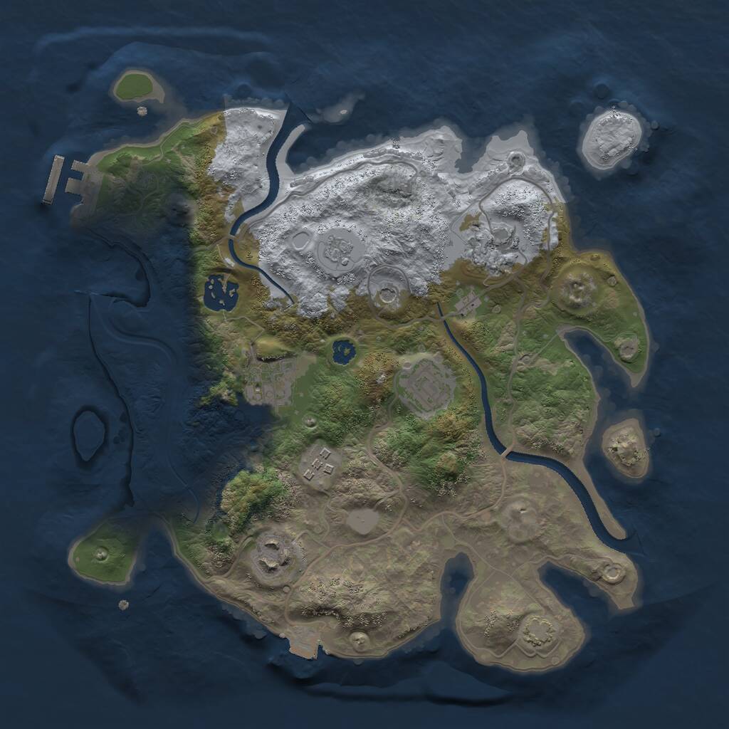 Rust Map: Procedural Map, Size: 3000, Seed: 20250322, 11 Monuments