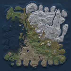 Thumbnail Rust Map: Procedural Map, Size: 4500, Seed: 517761426, 16 Monuments