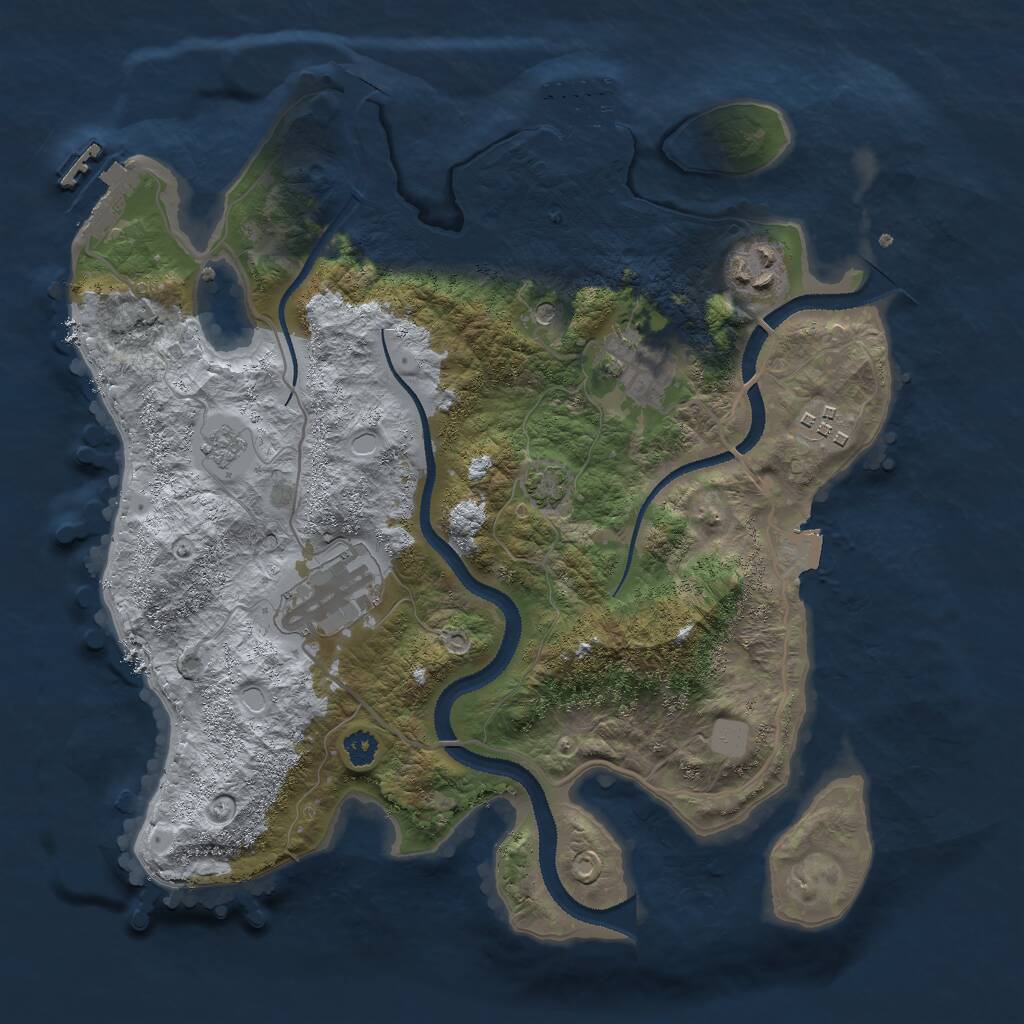 Rust Map: Procedural Map, Size: 3000, Seed: 1122131, 10 Monuments